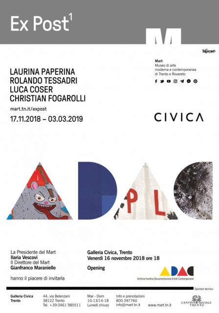 invito della mostra Ex Post presso la Galleria Civica di Trento
